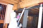 Dry ice blasting used to remold mold from woodwork.